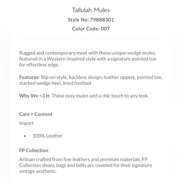 NWT Free People Tallulah Mules - 8 & 8.5 - Picture 9 of 12